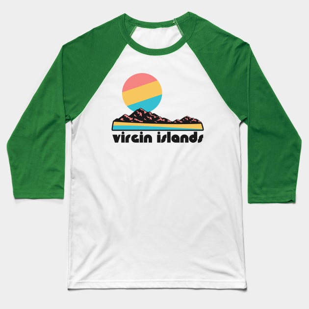 Retro Virgin Islands ))(( Tourist Souvenir National Park Design Baseball T-Shirt by darklordpug